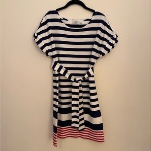 Vineyard Vines Performance Navy and Red Striped Dress
